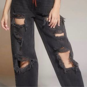 BDG Urban Outfitters Black Distressed baggy Jeans NWT